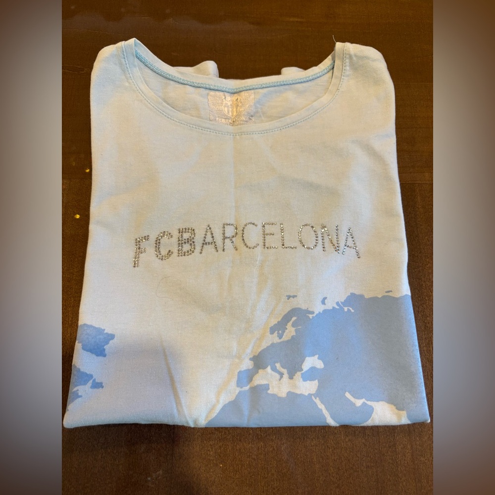 Kids' World Map T-Shirt - Light Blue